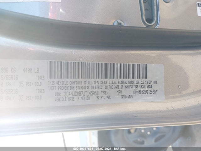 3C4NJCAB7JT145058 Jeep Compass Sport Fwd