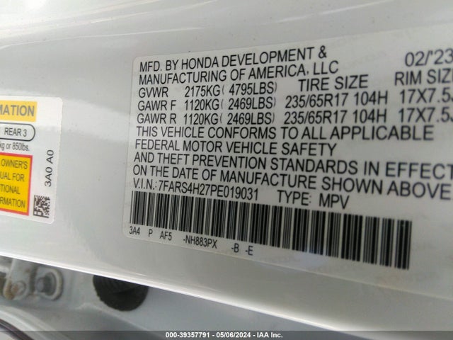 Honda Cr-v Lx Awd 2023 7FARS4H27PE019031 Image 9