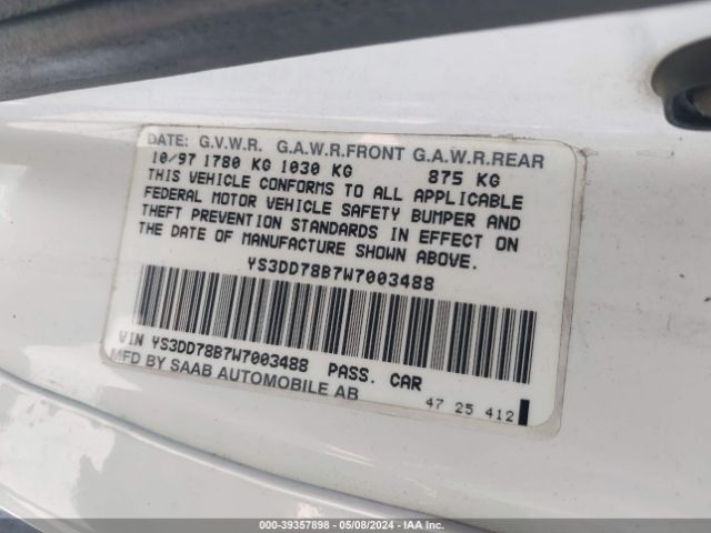 1998 SAAB 900 YS3DD78B7W7003488 Photo 8