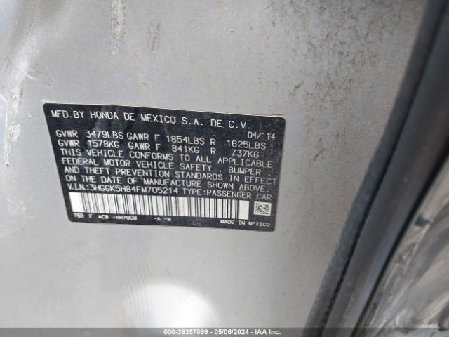 3HGGK5H84FM705214 Honda Fit Ex/ex-l