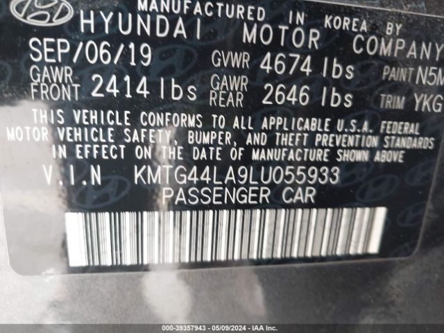 KMTG44LA9LU055933 Genesis G70 2.0t Rwd
