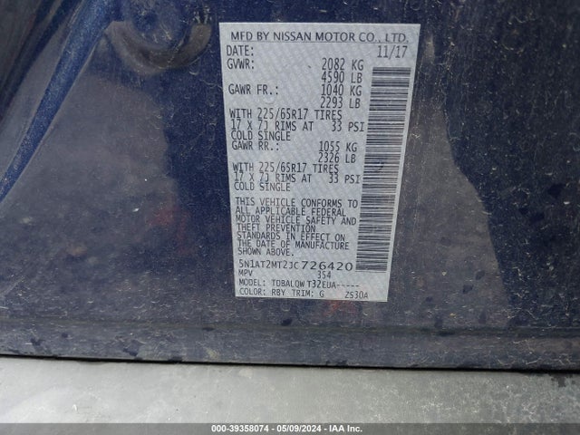 Nissan ROGUE SV 2018 5N1AT2MT2JC726420 Image 9
