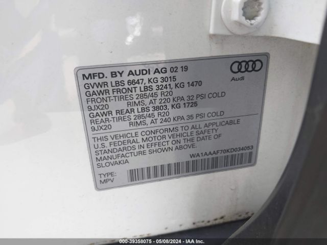 WA1AAAF70KD034053 Audi Q7 55 Premium