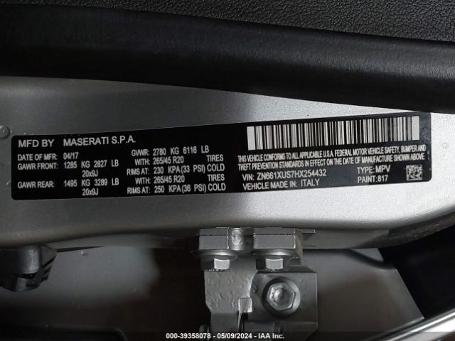 ZN661XUS7HX254432 Maserati Levante