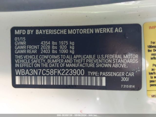 WBA3N7C58FK223900 BMW 428i
