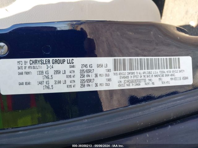 2C4RDGBG9ER327735 Dodge Grand Caravan American Value Pkg
