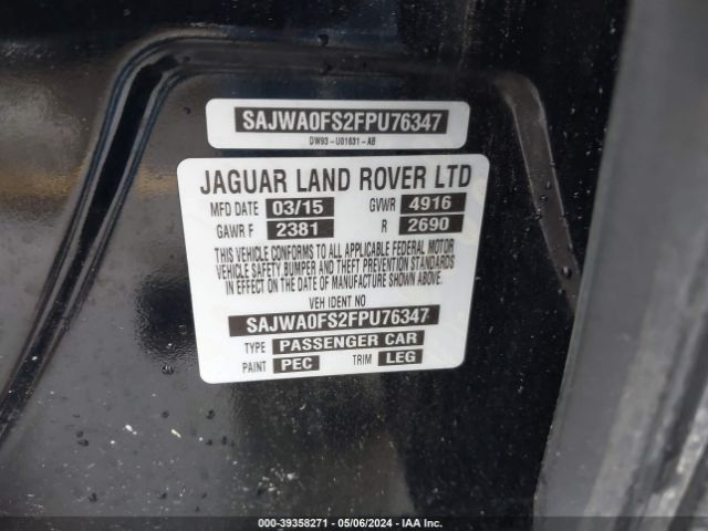 SAJWA0FS2FPU76347 Jaguar Xf 2.0t Premium