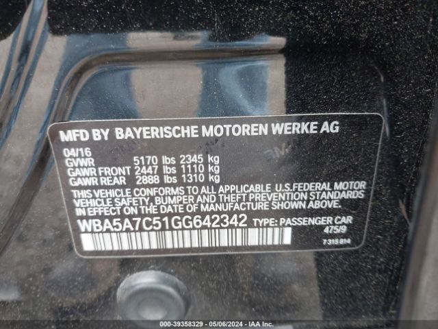 WBA5A7C51GG642342 BMW 528i Xdrive