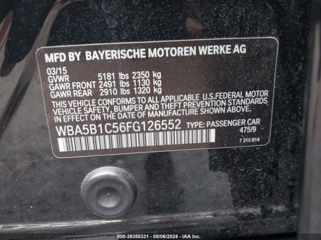 WBA5B1C56FG126552 BMW 535i