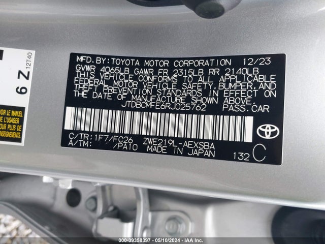Toyota Corolla Hybrid Se 2024 JTDBCMFE6RJ025762 Image 9