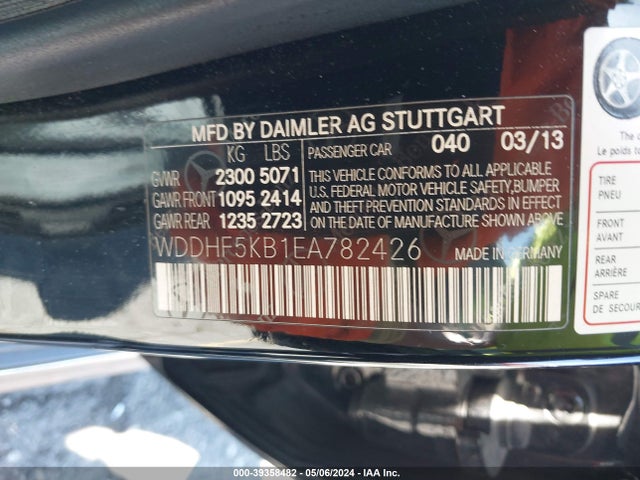 Mercedes-Benz E 350 2014 WDDHF5KB1EA782426 Image 9