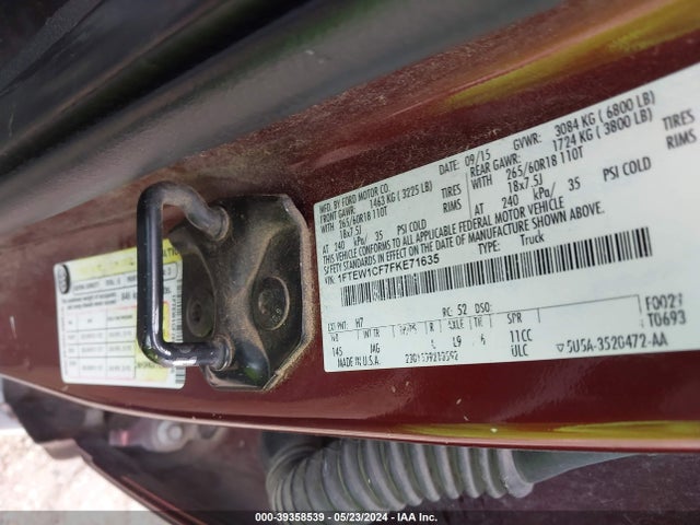 Ford F-150 Xlt 2015 1FTEW1CF7FKE71635 Image 9