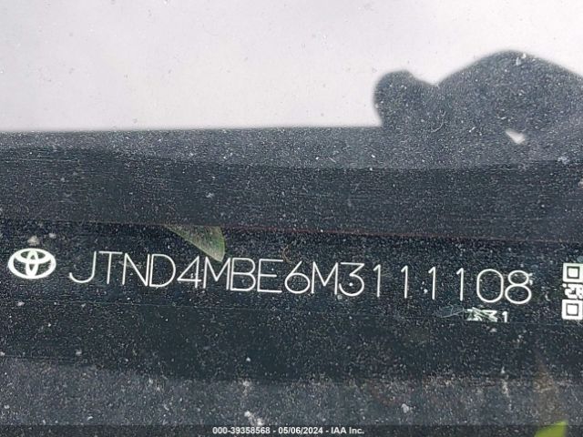 JTND4MBE6M3111108 Toyota COROLLA SE