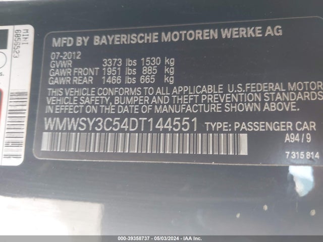 2013 MINI ROADSTER WMWSY3C54DT144551 Photo 8