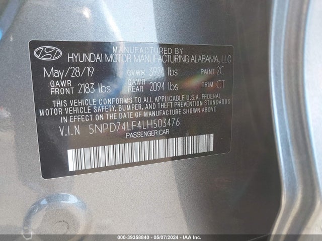 Hyundai ELANTRA SE 2020 5NPD74LF4LH503476 Image 9