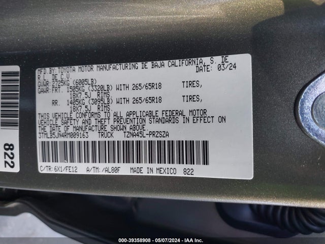 Toyota Tacoma Trd Sport 2024 3TMLB5JN4RM009163 Image 9