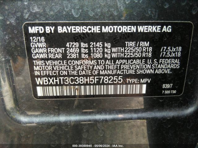 WBXHT3C38H5F78255 BMW X1 Xdrive28i
