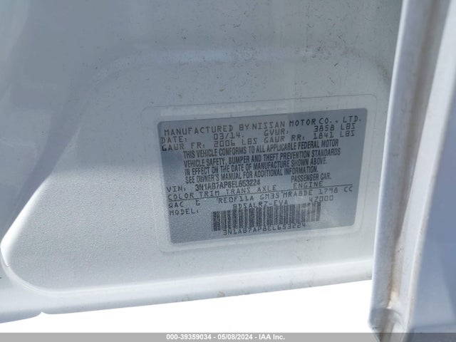 Nissan SENTRA SR 2014 3N1AB7AP8EL653224 Image 9