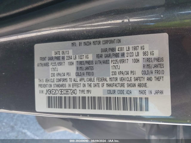 Mazda Cx-5 Touring 2014 JM3KE2CY3E0367240 Image 9