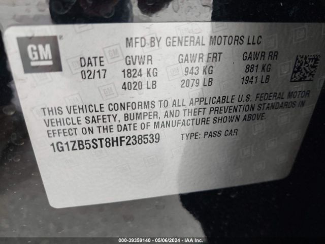 1G1ZB5ST8HF238539 Chevrolet MALIBU LS