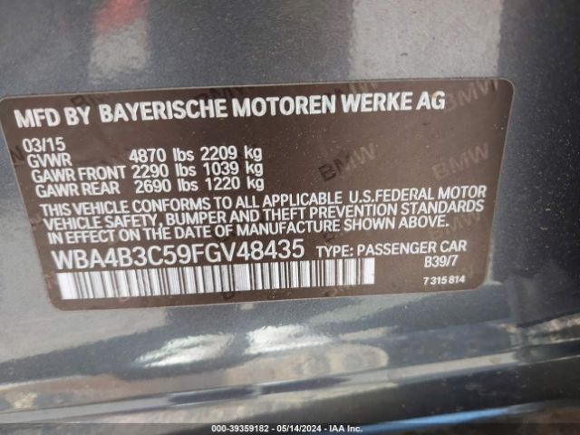 WBA4B3C59FGV48435 BMW 435i Gran Coupe Xdrive