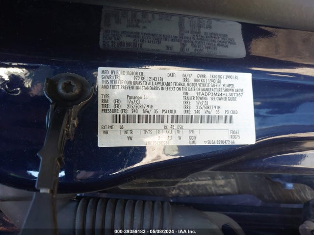 Ford FOCUS SEL 2017 1FADP3M24HL307357 Image 9