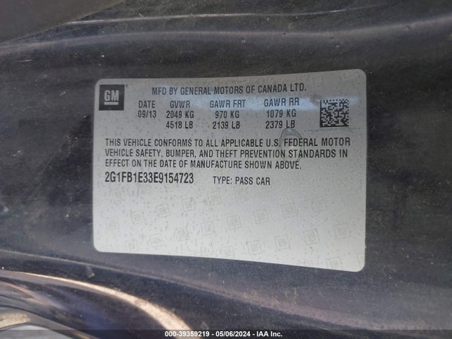 Chevrolet Camaro 1lt 2014 2G1FB1E33E9154723 Image 9