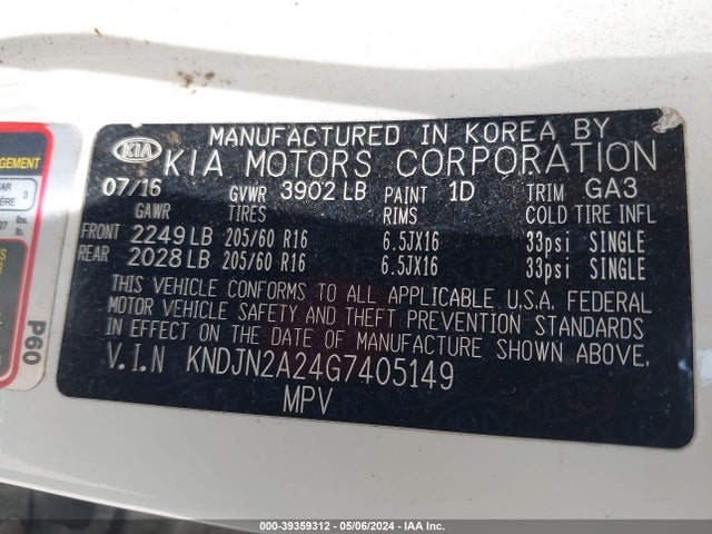 KIA Soul 2016 KNDJN2A24G7405149 Image 9
