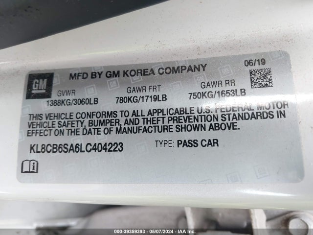 Chevrolet Spark Fwd Ls Automatic 2020 KL8CB6SA6LC404223 Image 9