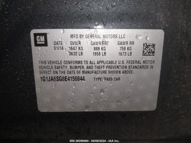 1G1JA6SG8E4156844 Chevrolet Sonic Ls Auto