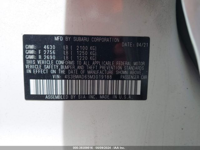 4S3BWAD65M3019188 Subaru Legacy Premium