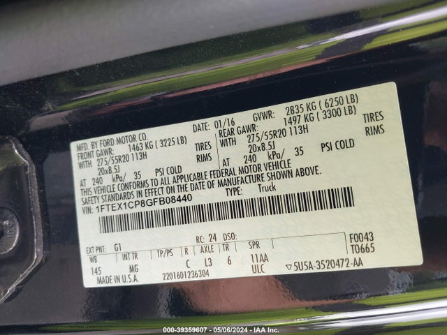 Ford F-150 Xlt 2016 1FTEX1CP8GFB08440 Image 9