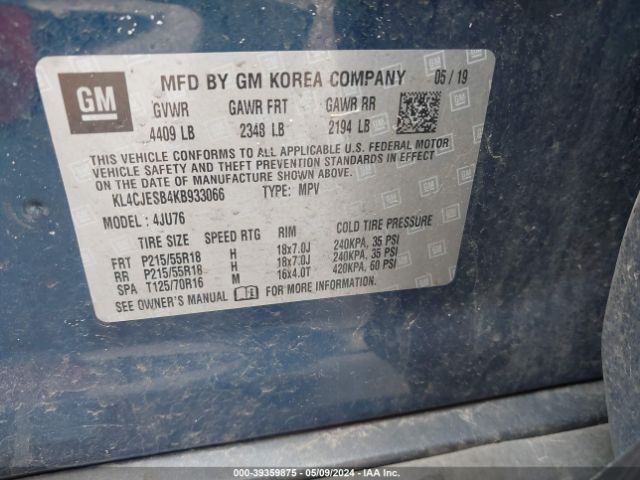 KL4CJESB4KB933066 Buick Encore Awd Preferred
