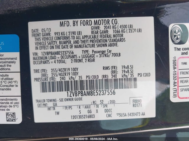 Ford Mustang V6 2014 1ZVBP8AM8E5237556 Image 9