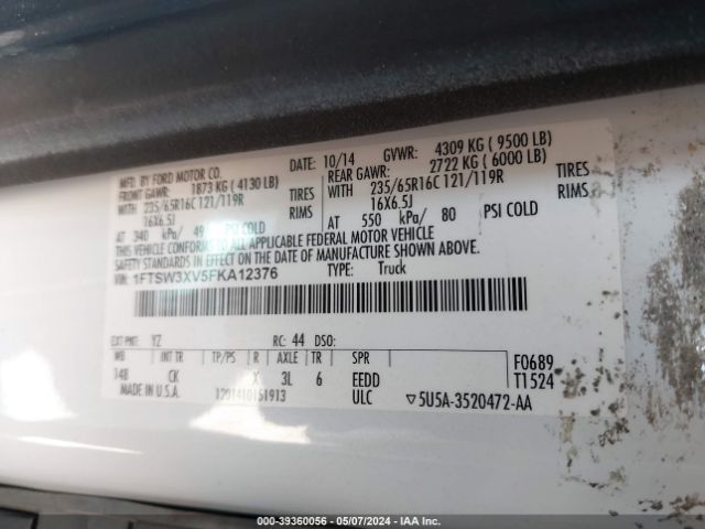 1FTSW3XV5FKA12376 Ford Transit-350