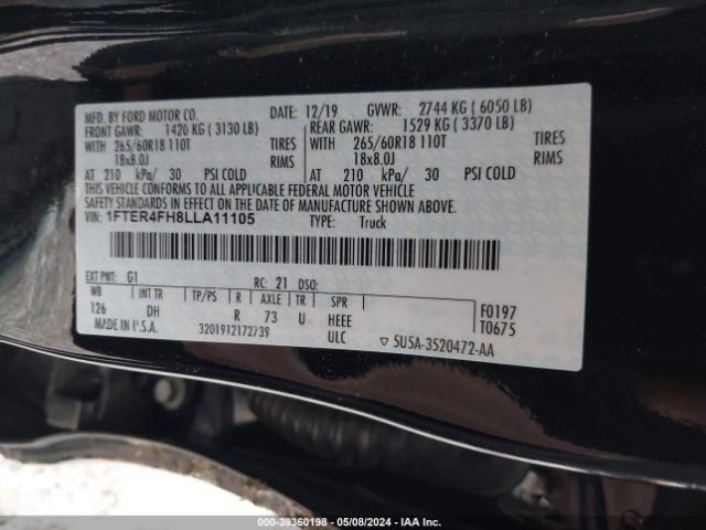 1FTER4FH8LLA11105 Ford Ranger Lariat
