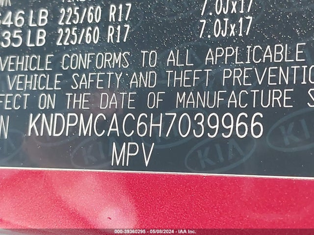 KIA Sportage Lx 2017 KNDPMCAC6H7039966 Image 9