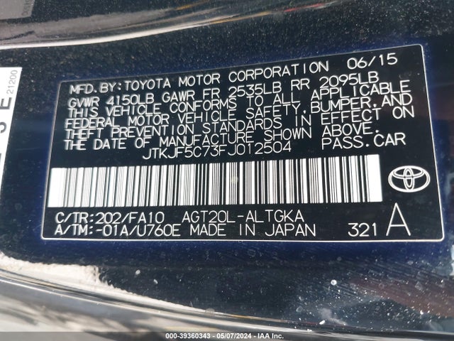 Scion TC 2015 JTKJF5C73FJ012504 Image 9