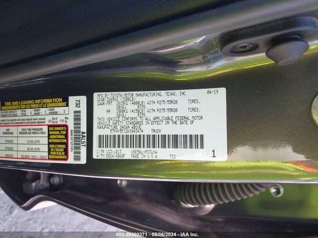5TFHY5F12KX843474 Toyota Tundra Limited 5.7l V8
