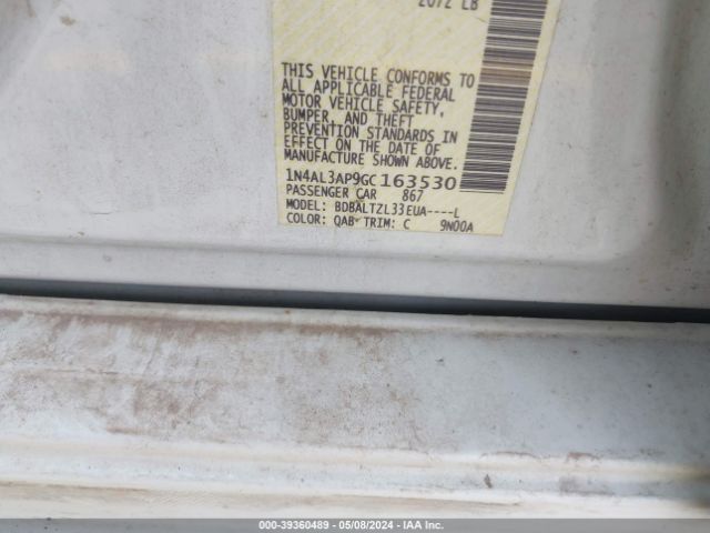 1N4AL3AP9GC163530 Nissan Altima 2.5 Sl