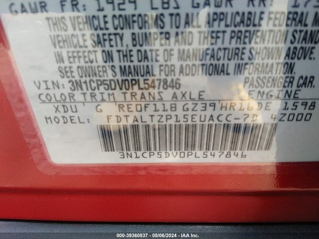 Nissan Kicks Sr Xtronic Cvt 2023 3N1CP5DV0PL547846 Image 9