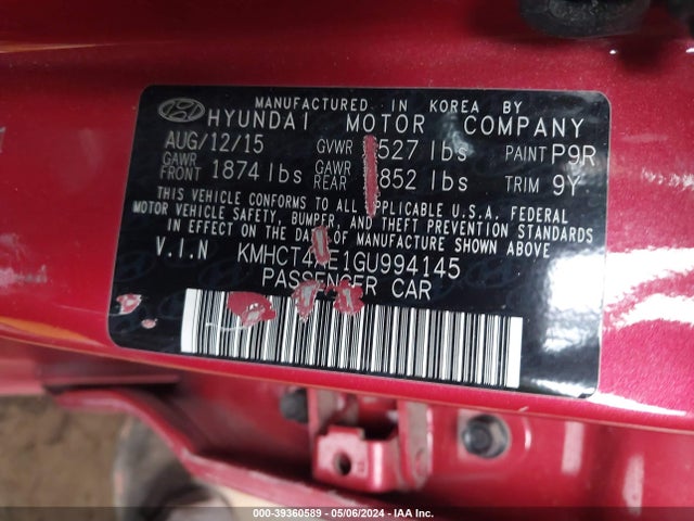 Hyundai ACCENT SE 2016 KMHCT4AE1GU994145 Image 9