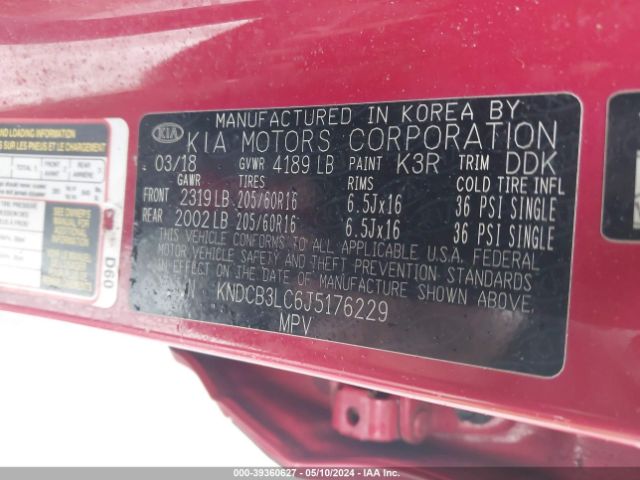KNDCB3LC6J5176229 KIA NIRO LX