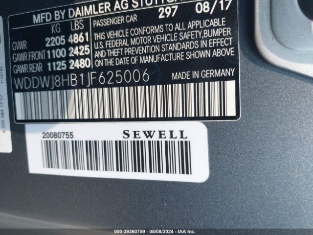 WDDWJ8HB1JF625006 Mercedes-Benz Amg C 63 S