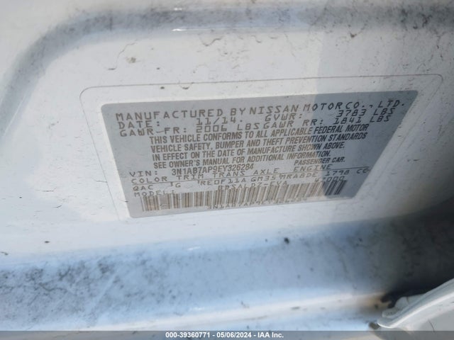 Nissan SENTRA SV 2014 3N1AB7AP9EY326284 Image 9