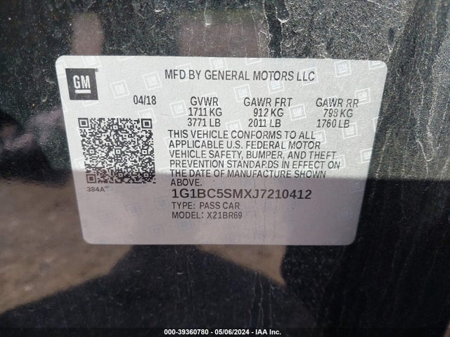 Chevrolet Cruze Ls Auto 2018 1G1BC5SMXJ7210412 Image 9