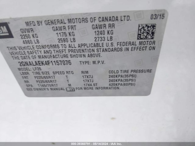 2GNALAEK4F1157076 Chevrolet EQUINOX LS