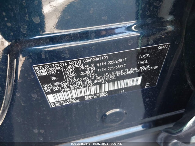 Toyota Rav4 Xle 2017 JTMWFREV7HJ716630 Image 9