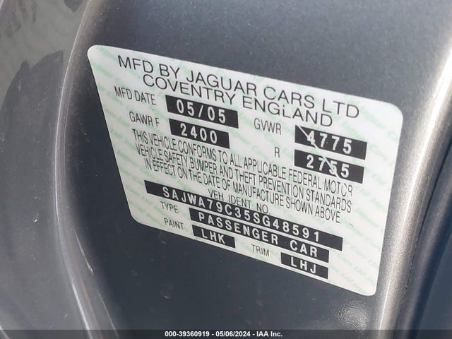 2005 JAGUAR XJ SAJWA79C35SG48591 Photo 8