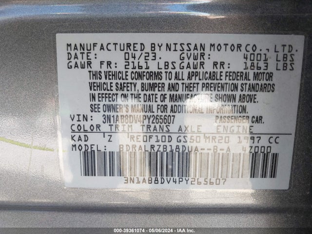 Nissan Sentra Sr Xtronic Cvt 2023 3N1AB8DV4PY265607 Image 9